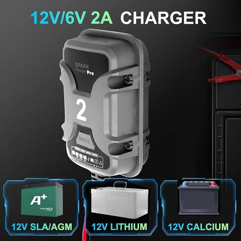 شاحن بطاريات ذكي 2A 6V/12V متوافق مع شواحن البطاريات الذكية NOCO Genius، صيانة تلقائية، شاحن هزيلة - لبطاريات الرصاص الحمضية والليثيوم in Kuwait