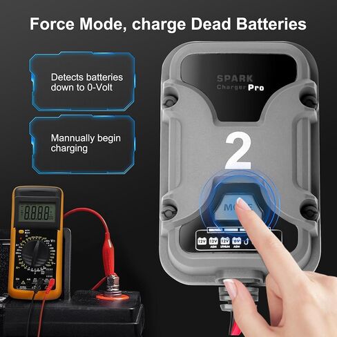 شاحن بطاريات ذكي 2A 6V/12V متوافق مع شواحن البطاريات الذكية NOCO Genius، صيانة تلقائية، شاحن هزيلة - لبطاريات الرصاص الحمضية والليثيوم in Kuwait