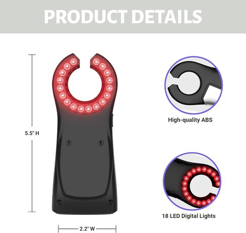 مكتشف الأوردة للوصول إلى الوريد - عارض الأوردة المحمول LED مع سطوع قابل للتعديل، شاشة رقمية - مناسب لجميع ألوان البشرة والممرضات والعيادات والاستخدام المنزلي (أسود) in Kuwait