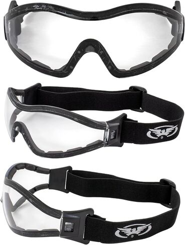 GV Z33 Motorcycle Skydiving Airsoft Goggle Low Profile Anti Fog Clear Lens Plus Storage Bag Global Vision in Kuwait
