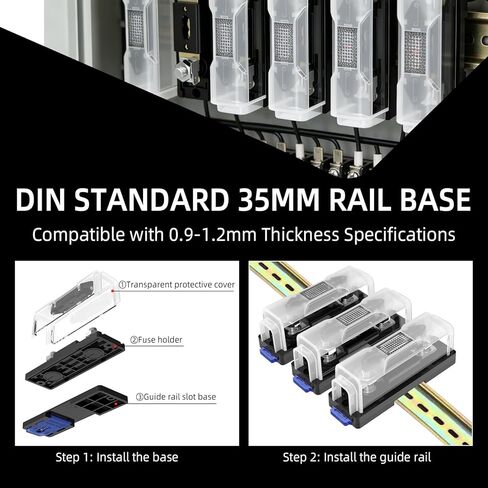 مجموعة حامل الصمامات 300A ANL مع قطعتين من الصمامات 300A 32VDC ANL كتلة الصمامات المضمنة، حامل فيوز 300 أمبير مع غطاء شفاف لأنظمة صوت السيارة وأنظمة الفيديو والبحرية والمركبات الترفيهية والشاحنات والمركبات ATV - مجموعة حماية كاملة للدوائر in Kuwait