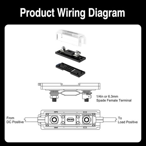 مجموعة حامل الصمامات 300A ANL مع قطعتين من الصمامات 300A 32VDC ANL كتلة الصمامات المضمنة، حامل فيوز 300 أمبير مع غطاء شفاف لأنظمة صوت السيارة وأنظمة الفيديو والبحرية والمركبات الترفيهية والشاحنات والمركبات ATV - مجموعة حماية كاملة للدوائر in Kuwait