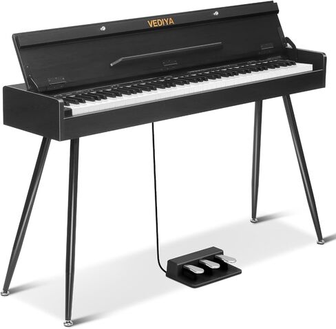 88 Key Weighted Digital Piano Keyboard - Wood Piano Desk to Vanity, Hammer Action Electric Piano with MIDI, Ideal Home Digital Pianos & Keyboard Piano for Beginners (White) in Saudi Arabia