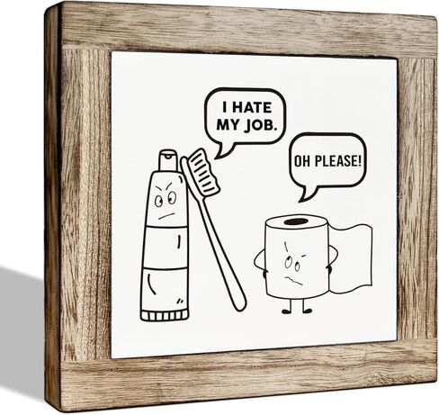 Bathroom Sign, Wooden Box Sign Plaque, Restroom Desk Sign, Funny Restroom Decoration, Kids Bathroom Decor, Farmhouse Tabletop Block Sign for Bathroom - Wash Your Hands Ya Filthy Animal in Kuwait