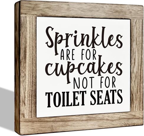 Bathroom Sign, Wooden Box Sign Plaque, Restroom Desk Sign, Funny Restroom Decoration, Kids Bathroom Decor, Farmhouse Tabletop Block Sign for Bathroom - Wash Your Hands Ya Filthy Animal in Kuwait