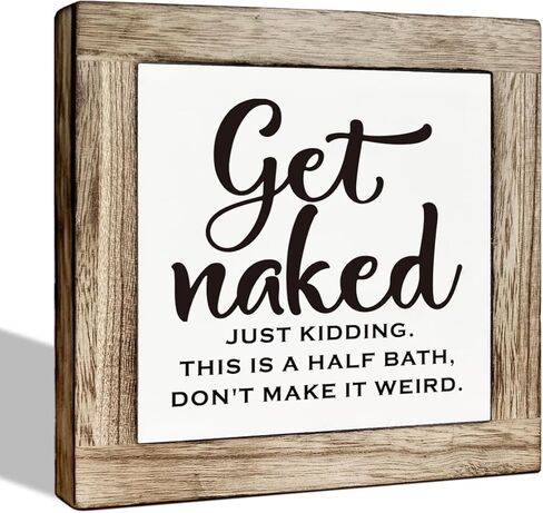 Bathroom Sign, Wooden Box Sign Plaque, Restroom Desk Sign, Funny Restroom Decoration, Kids Bathroom Decor, Farmhouse Tabletop Block Sign for Bathroom - Wash Your Hands Ya Filthy Animal in Kuwait