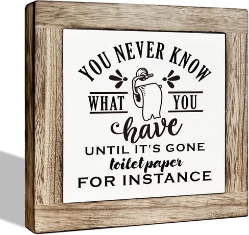Bathroom Sign, Wooden Box Sign Plaque, Restroom Desk Sign, Funny Restroom Decoration, Kids Bathroom Decor, Farmhouse Tabletop Block Sign for Bathroom - Wash Your Hands Ya Filthy Animal in Kuwait