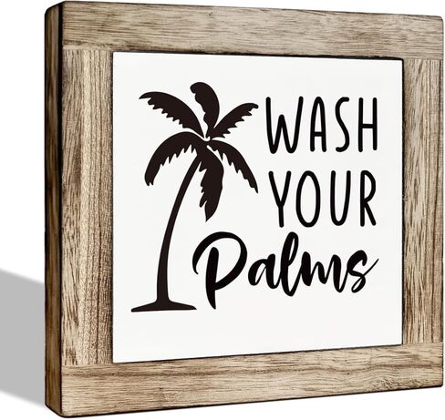 Bathroom Sign, Wooden Box Sign Plaque, Restroom Desk Sign, Funny Restroom Decoration, Kids Bathroom Decor, Farmhouse Tabletop Block Sign for Bathroom - Wash Your Hands Ya Filthy Animal in Kuwait