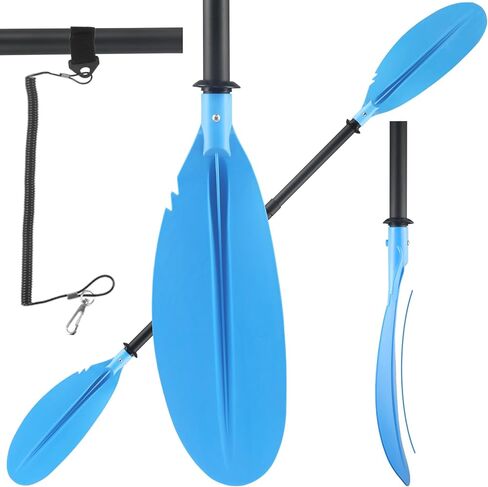 Kayak Paddle ,70 to 96In Telescopic Paddle Board Paddles for Adults Shaft Kayaking Boating Canoeing with 1 Free Paddle Leash Double Oar Float Paddle Frosted Tube Durable Extendable (Blue ) in Kuwait