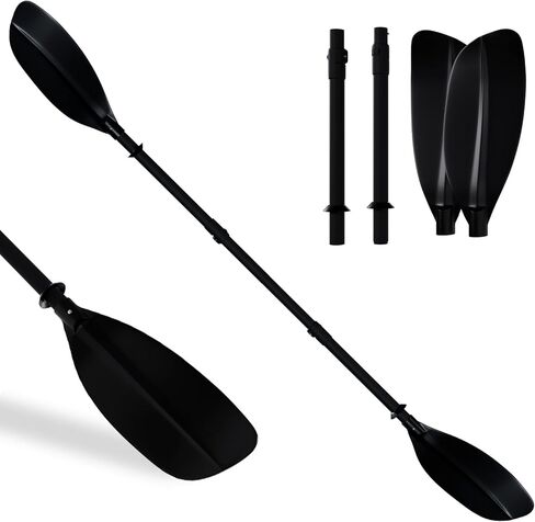 مجداف كاياك قابل للتعديل مقاس 62-87 بوصة مجداف كاياك من الفولاذ المقاوم للصدأ وشفرات من الألياف الزجاجية غير قابلة للانزلاق ومقبض كاياك مجذاف للشباب والكبار مع حقيبة حمل in Kuwait