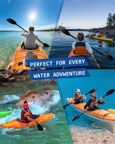 مجداف كاياك قابل للتعديل مقاس 62-87 بوصة مجداف كاياك من الفولاذ المقاوم للصدأ وشفرات من الألياف الزجاجية غير قابلة للانزلاق ومقبض كاياك مجذاف للشباب والكبار مع حقيبة حمل in Kuwait