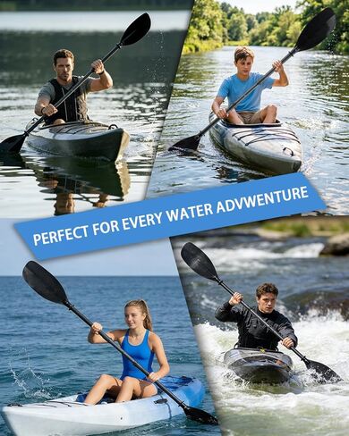 Adjustable Kayak Paddle, 62"–87" Telescopic Kayak Paddle Stainless Steel Shaft & Fiberglass Blades Detachable Travel Canoeing Kayaking Oar for Teens & Adults in Kuwait