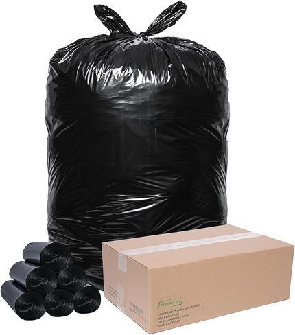 TYPLASTICS 40-45 Gallon Trash Bags Can Liners Heavy Duty 40x46" 1.5 Mil, Black 100 Count, Lawn and Leaf Bags in Kuwait
