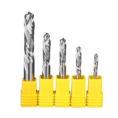 End Mill Cutter CNC Bit Double Flutes Composite Wood Carbide Woodworking Milling Engraving Machine Tools Router(4x4x17) in Saudi Arabia