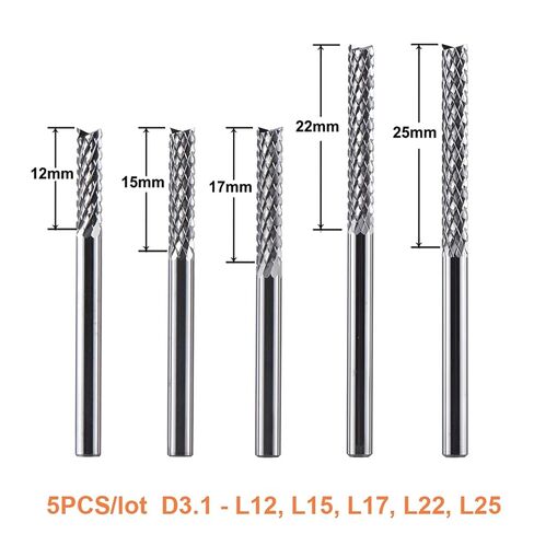 High Speed ​​Steel HSS Straight End Mill 5pcs/Set PCB Mills D3.1-12 15 17 22 25mm Solid Carbide Corn Milling Cutter Bits CNC Cutting Tools in Saudi Arabia