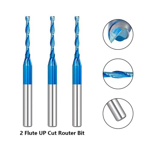 1pcs Standard Spiral Bit with Up Cut Solid Carbide 6.35mm Shank HRC55 End Mill for Wood Carving in Saudi Arabia