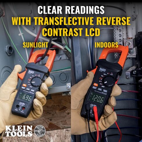 Klein Tools CL810 Digital Pro Clamp Meter with Flashlight, 600A AC/DC Auto-Ranging, True RMS, NCVT, Measures Current, LOZ,Temperature, and More in Saudi Arabia