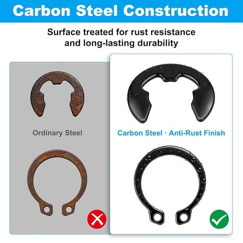 مجموعة متنوعة من 324 قطعة من المشابك C وE، 24 مقاسًا لمشبك C 5 مم - 16 مم ومشبك E 2 مم - 12 مم، حلقات تثبيت خارجية من الفولاذ الكربوني الأسود تحتفظ بحلقات للأعمدة والمحامل والآلات وإصلاح السيارات in Kuwait