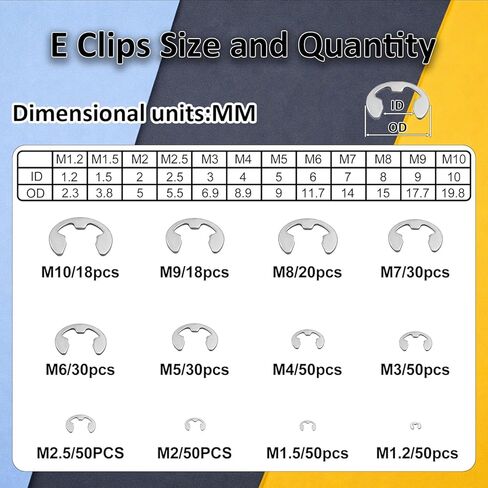 850Pcs C clip External Retaining Rings Snap Rings Assortment(M3-M14) and E clip Assortment Set(M1.2-M10),5Pcs Snap Ring Plier,Tweezer,24 Sizes 304 Stainless Steel Circlip Retaining Clip in Saudi Arabia