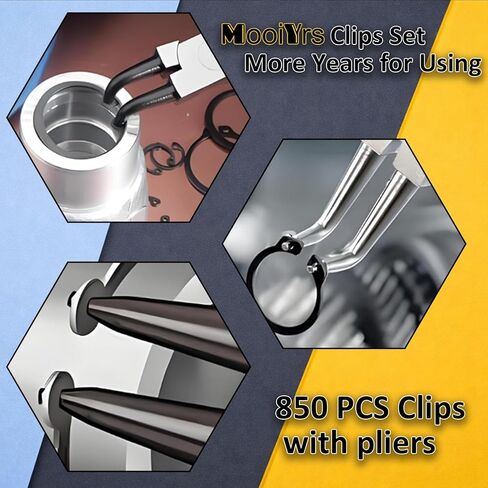850Pcs C clip External Retaining Rings Snap Rings Assortment(M3-M14) and E clip Assortment Set(M1.2-M10),5Pcs Snap Ring Plier,Tweezer,24 Sizes 304 Stainless Steel Circlip Retaining Clip in Saudi Arabia