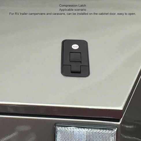 Zinc Alloy Compression Latch with 2 Keys, Keylock Security, 95x45mm Hole Size for RV/Boat Cabinets (1-6mm Door Thickness) in Kuwait