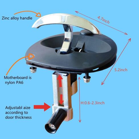 Single Point Compression Latch for Underbody Truck Tool Box Replacement Latch with Blind Studs, 1pc T-Handle Folding Design for Universal Toolbox Door Locks Truck Boxes Locks (Black-) in Kuwait