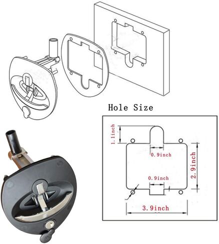 Single Point Compression Latch for Underbody Truck Tool Box Replacement Latch with Blind Studs, 1pc T-Handle Folding Design for Universal Toolbox Door Locks Truck Boxes Locks (Black-) in Kuwait
