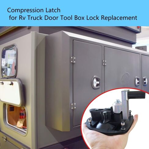 Single Point Compression Latch for Underbody Truck Tool Box Replacement Latch with Blind Studs, 1pc T-Handle Folding Design for Universal Toolbox Door Locks Truck Boxes Locks (Black-) in Kuwait