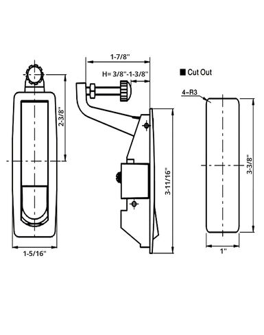 QWORK 8Pcs Compression Latch Lock Zinc Alloy Flush Lever Latch Adjustable Grip Range 0.04"-0.94" in Kuwait