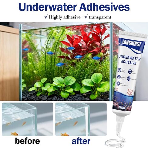 Aquarium Safe Silicone,Aquarium Silicone Transparent Underwater Sealant Waterproof, Strong Adhesion, Excellent Flexibility, Suitable for Underwater bonding in Aquariums (120ml) in Saudi Arabia