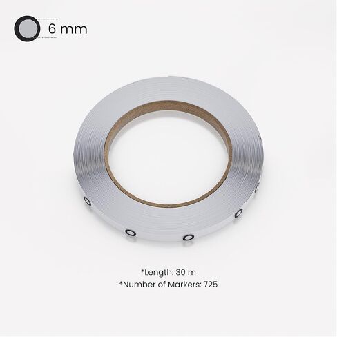 شريط تحديد ثلاثي الأبعاد من Revopoint للمسح الضوئي ثلاثي الأبعاد، علامات مسح ضوئي ثلاثية الأبعاد مقاس 6.0 مم للماسحات الضوئية ثلاثية الأبعاد، نقطة مرجعية لنقاط التتبع ثلاثية الأبعاد لمنع فقدان التتبع وتعزيز الدقة، طول 30 مترًا مع 725 علامة in Kuwait