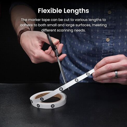 شريط تحديد ثلاثي الأبعاد من Revopoint للمسح الضوئي ثلاثي الأبعاد، علامات مسح ضوئي ثلاثية الأبعاد مقاس 6.0 مم للماسحات الضوئية ثلاثية الأبعاد، نقطة مرجعية لنقاط التتبع ثلاثية الأبعاد لمنع فقدان التتبع وتعزيز الدقة، طول 30 مترًا مع 725 علامة in Kuwait