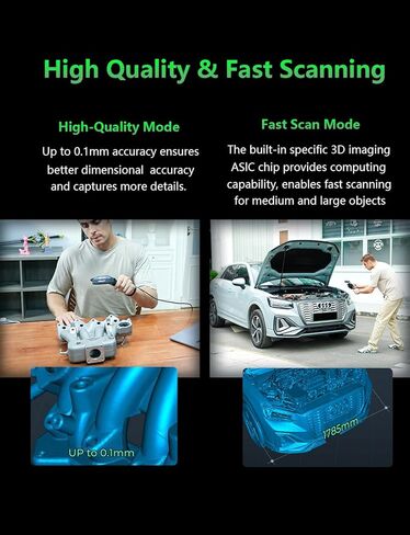 Crealty 3D Scanner Ferret Pro, Up to 60FPS Scanning Speed and 0.1mm Accuracy,Wireless Scanning for Windows Mac iPhone Android in Saudi Arabia