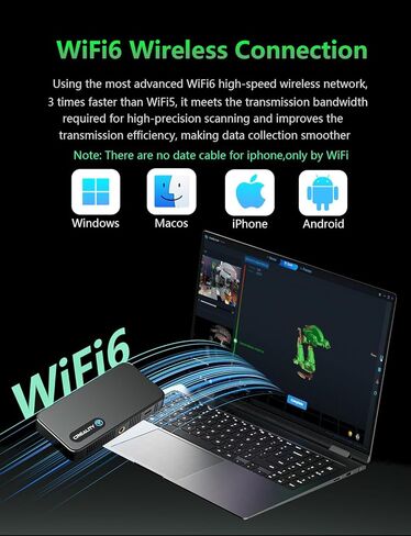 Crealty 3D Scanner Ferret Pro, Up to 60FPS Scanning Speed and 0.1mm Accuracy,Wireless Scanning for Windows Mac iPhone Android in Saudi Arabia