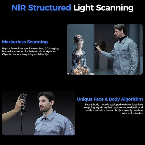 Creality 3D Scanner Raptor Pro for Automotive & Engineering Projects with Metrology-Grade 0.02mm Accuracy,22+7 Blue Laser, Up to 60FPS Scanning Speed in Saudi Arabia