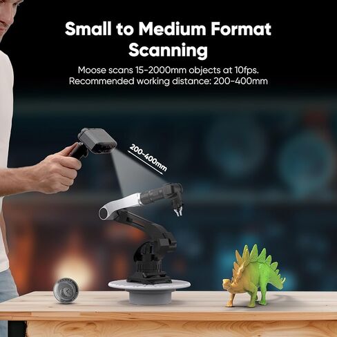 3DMakerpro 3D Scanner Moose Lite, Medium-Format 3D Scanners for Printing, NIR Light Source, Up to 0.05mm Accuracy, Mono Texture Scanning in Saudi Arabia