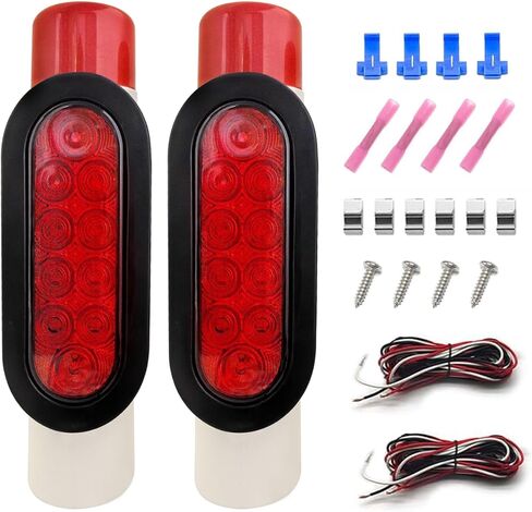 Aila 2PCS Boat Trailer Guide Pole Lights, IP67 Waterproof LED PVC Pipe Lights, 12V Submersible Turn Signal Brake Marker Reverse Lights for Trailer Guide-Ons in Saudi Arabia
