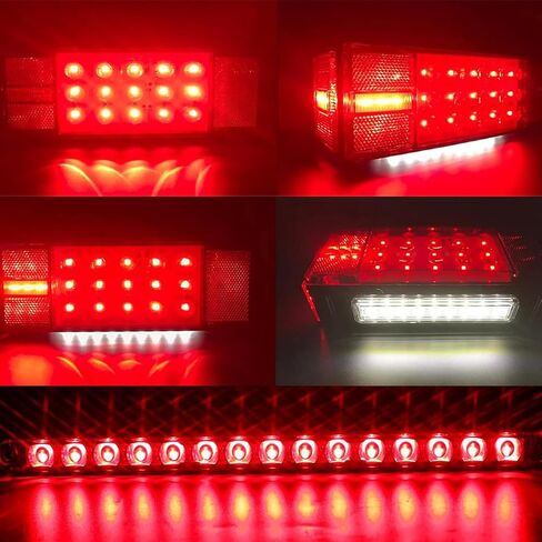 LIMICAR LED Submersible Boat Trailer Light Kit with 25 FT Wiring Harness, Stop Brake Turn Tail Lights, Amber Red Marker Lights and 13.7 Inch Third Brake Light Bar for Truck RV Utility Trailer in Saudi Arabia