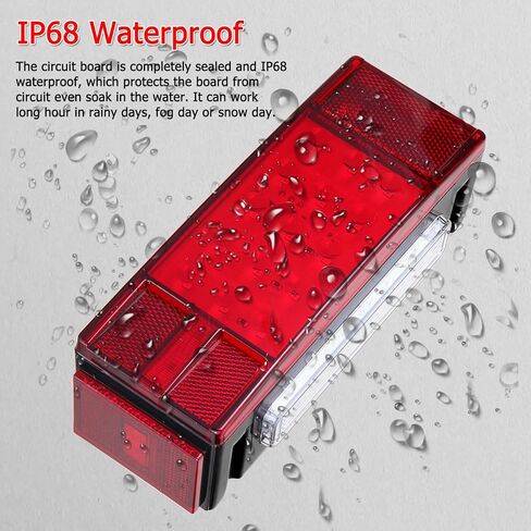 LIMICAR LED Submersible Boat Trailer Light Kit with 25 FT Wiring Harness, Stop Brake Turn Tail Lights, Amber Red Marker Lights and 13.7 Inch Third Brake Light Bar for Truck RV Utility Trailer in Saudi Arabia