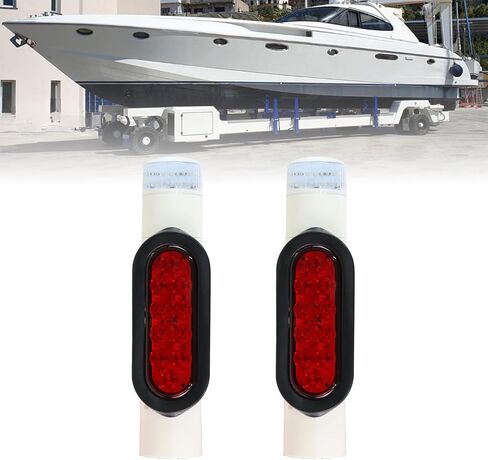 34 LED Boat Trailer Guide Pole Light, Waterproof Boat Trailer Guides with Lights, Turn Signal Lights Tail Lights, White-Red in Kuwait