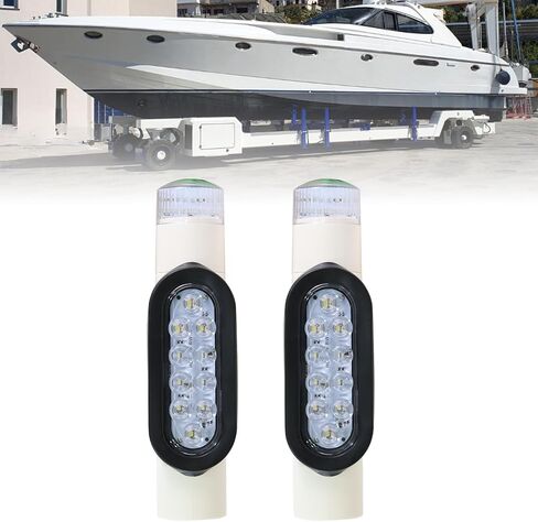 34 LED Boat Trailer Guide Pole Light, Waterproof Boat Trailer Guides with Lights, Turn Signal Lights Tail Lights, White-Red in Saudi Arabia