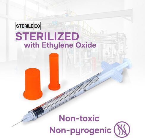 1ml /cc Syringes 31G x 5/16’’ (8mm), Orange Cap, Box of 50 pcs in Kuwait