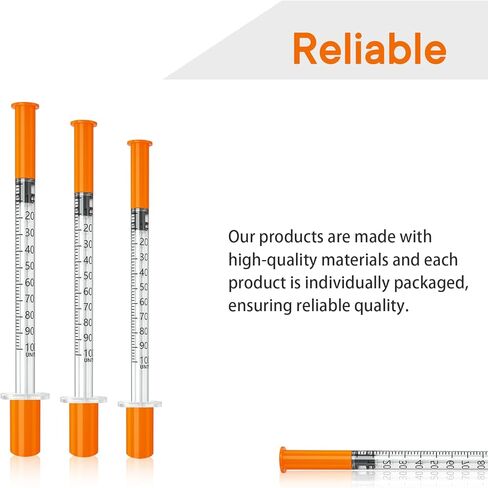 jeringas con agujas para inyectar, 0.5mL 31G 5/16" (8mm) jeringas de insulina, Individually Wrapped, 100 Pack in Kuwait