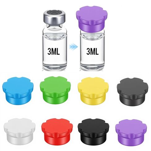 8 Pcs Glass Vials Protective Cap 3ml Reusable Silicone Vial Caps Covers Leak-Proof 8 Colors Easy to Clean Vial Caps Fit Bottles Storage Boxes Easy Organization Classification in Saudi Arabia