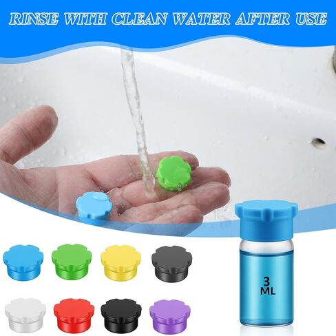 8 Pcs Glass Vials Protective Cap 3ml Reusable Silicone Vial Caps Covers Leak-Proof 8 Colors Easy to Clean Vial Caps Fit Bottles Storage Boxes Easy Organization Classification in Saudi Arabia