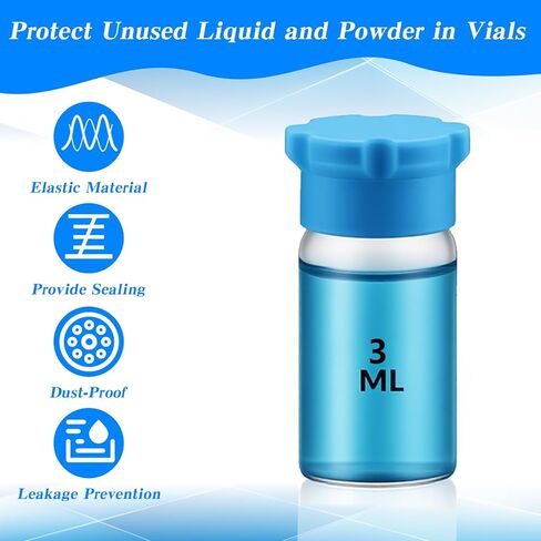 8 Pcs Glass Vials Protective Cap 3ml Reusable Silicone Vial Caps Covers Leak-Proof 8 Colors Easy to Clean Vial Caps Fit Bottles Storage Boxes Easy Organization Classification in Saudi Arabia