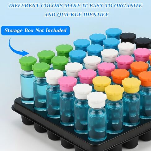 8 Pcs Glass Vials Protective Cap 3ml Reusable Silicone Vial Caps Covers Leak-Proof 8 Colors Easy to Clean Vial Caps Fit Bottles Storage Boxes Easy Organization Classification in Saudi Arabia