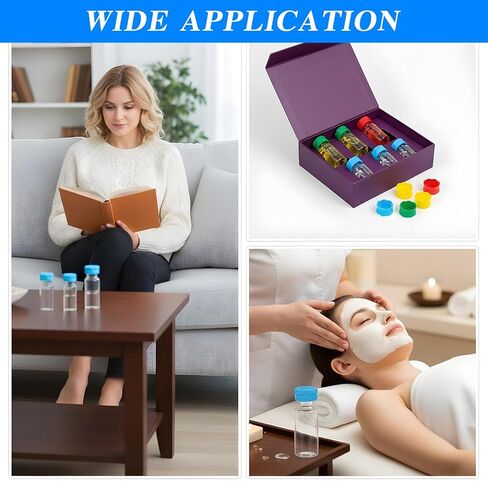 8 Pcs Glass Vials Protective Cap 3ml Reusable Silicone Vial Caps Covers Leak-Proof 8 Colors Easy to Clean Vial Caps Fit Bottles Storage Boxes Easy Organization Classification in Saudi Arabia