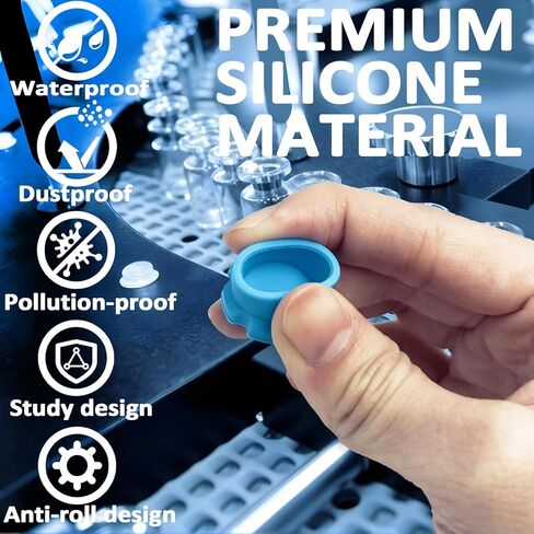 أغطية واقية من السيليكون من رونيافل 16 عبوة سعة 3 مل - 8 ألوان متنوعة، أغطية أغطية مقاومة للتسرب ومقاومة للغبار لقوارير الحقن وقوارير الببتيد، قابلة لإعادة الاستخدام وسهلة التنظيف in Kuwait