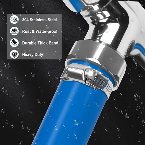 304 مشابك خرطوم من الفولاذ المقاوم للصدأ، مجموعة DIY بطول 26 قدمًا، حزام مشابك معدنية قابل للتعديل + 15 مشبك، مشابك خرطوم تروس دودة كبيرة، مشبك شريط لولبي لمشبك الأنابيب للسيارات، القناة، خط الوقود in Kuwait